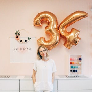 Birthday Number Balloon Rose Gold Silver Jumbo Number Balloons Betallic Megaloon 1st Birthday Balloons Choose Color Age image 2