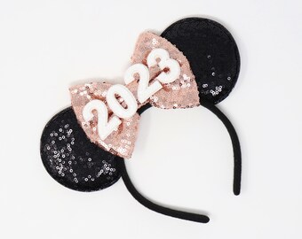 New Years Mouse Ears | New Years Eve Mouse Ears | Class of 2023 Mouse Ears | Graduation Mouse Ears | Choose Bow Color