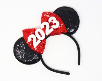 New Years Mouse Ears | New Years Eve Mouse Ears | Class of 2023 Mouse Ears | Graduation Mouse Ears | Choose Bow Color