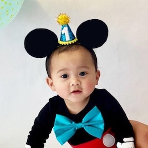 1st Birthday Mouse Ears | 1st Birthday Mouse Ears | Birthday Ears Mouse Birthday Ears | Mouse Party Hat | Choose Age + Hat Color