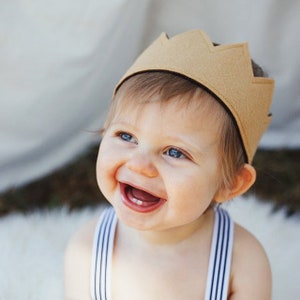 Wild One Full Felt First Birthday Crown | 1st Birthday Crown | 1st Birthday Hat | First Birthday Boy Outfit | 1st Birthday Boy | Brown Toast