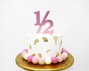 half birthday cake topper