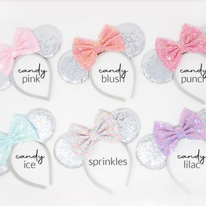 Silver Mouse Ears One Size | Silver Mouse ears for Adults and Children | Mouse ears Headband | Choose Bow Color