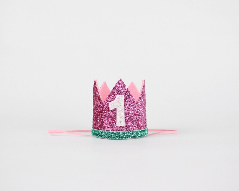 1st Birthday Crown First Birthday Outfit Girl Bubblegum Aqua First Birthday Girl Hat First Birthday Crown 1st Birthday Girl Outfit