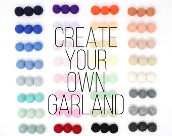 Custom Pom Pom Garland | Felt Ball Garland | Nursery Decor | Birthday Banner | Felt Pom Pom Garland | Pompom Garland | Create Your Own