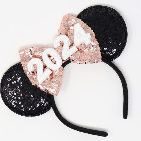 New Years Eve Mouse Ears | Graduation Mouse Ears | New Years Mouse Ears | Class of 2024 Mouse Ears | Choose Bow Color