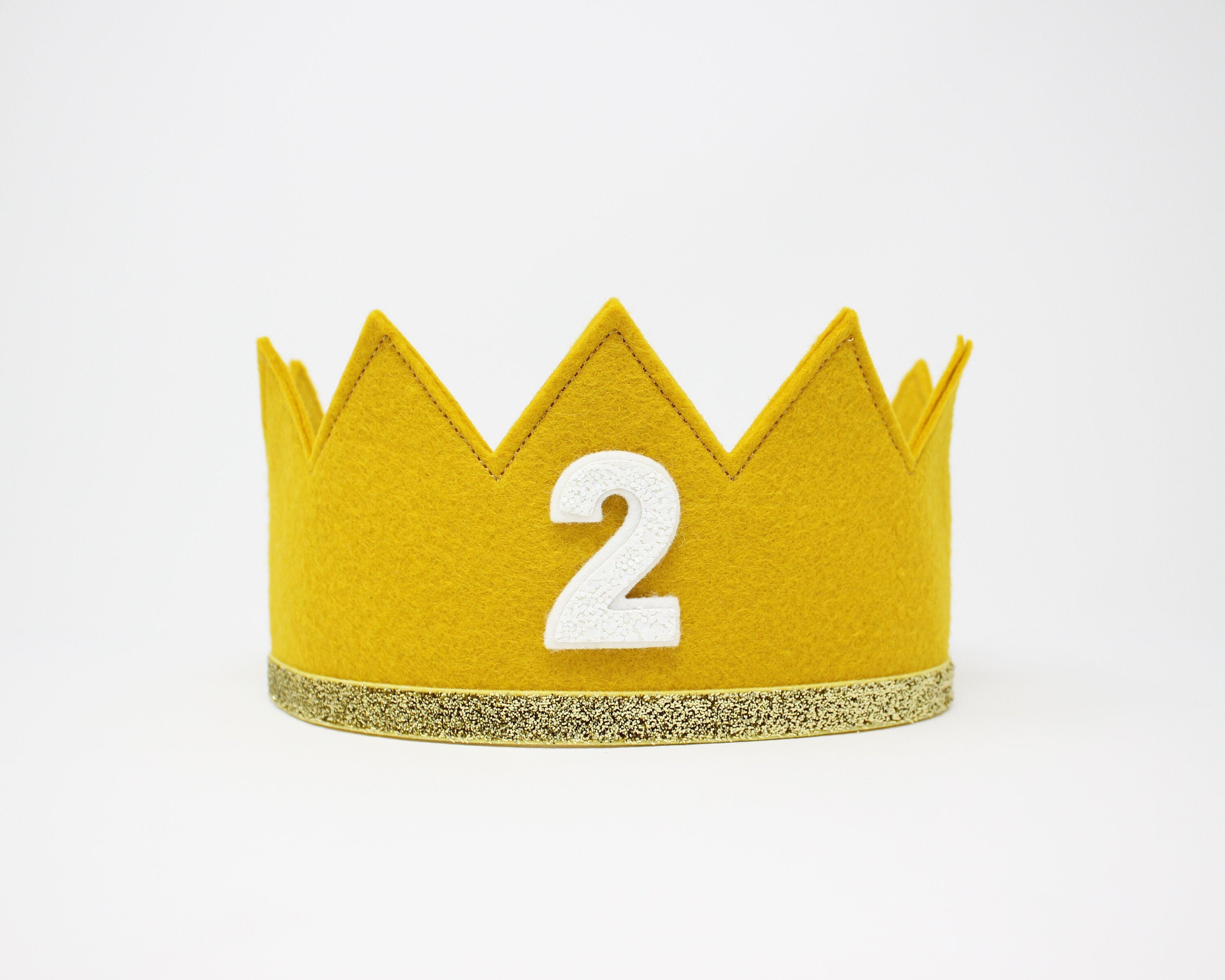 Full Felt 2nd Birthday Crown 2nd Birthday Hat Glitter Crown Etsy