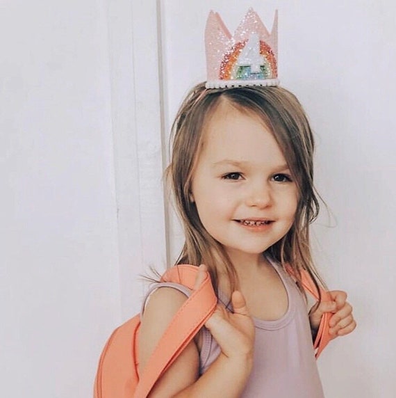 4th Birthday Crown Rainbow 4th Birthday Party Hat Baby Pink Pastel Rainbow 4th Birthday Outfit Girl Rainbow Unicorn Birthday Party