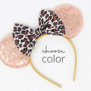 Cheetah Mouse Ears | Safari Mouse Ears | Animal Print Mouse Ears | Animal Print Ears | Rose Gold Ears | Choose Ears