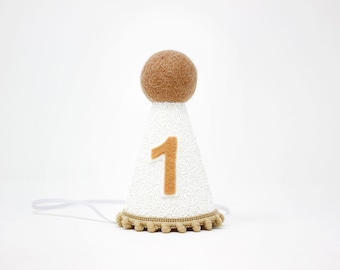 First Birthday Hat | 1st Birthday Hat | First Birthday Boy | 1st Birthday Girl | Neutral Birthday Party Hat | White Glitter Toast
