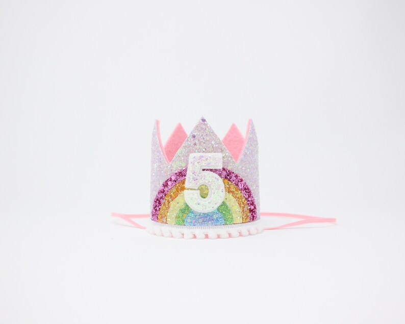 4th Birthday Crown Rainbow 4th Birthday Party Hat Baby Pink Pastel Rainbow 4th Birthday Outfit Girl Rainbow Unicorn Birthday Party
