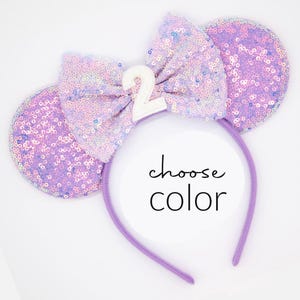 2nd Birthday Mouse Ears Headband | Candy Color Mouse Ears | Any Age Choose Color