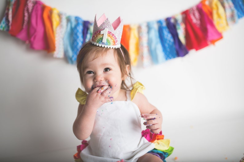 4th Birthday Crown Rainbow 4th Birthday Party Hat Baby Pink Pastel Rainbow 4th Birthday Outfit Girl Rainbow Unicorn Birthday Party