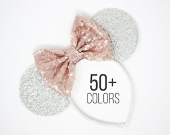 Mouse Ears One Size | All Ages Mouse ears Headband | Dress up Mouse ears Headband | Mouse ears | Choose Ear Color + Bow Color