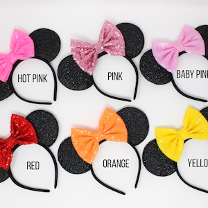 50th Birthday Mouse Headband 50th Birthday Ears 50th Birthday Mouse Ears 50th Birthday Party Ears Choose Age Bow Color image 2