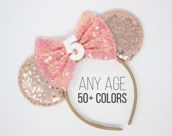 5th Birthday Mouse Ears Headband | Birthday Mouse Ears | 5th Birthday Mouse Ear | Mouse Birthday Headband | Choose Age + Color