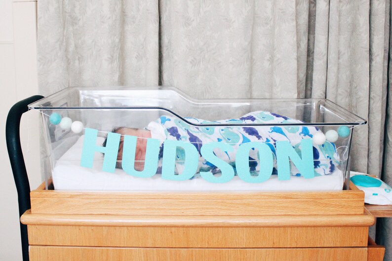 Newborn Name Banner For Hospital Bassinet Newborn Baby Name Etsy