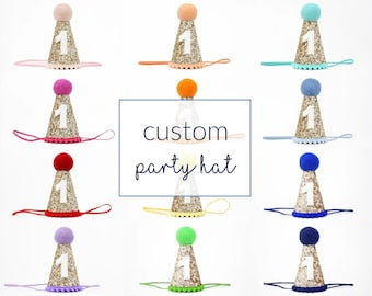 Custom Birthday Party Hat Any Age Half Birthday Hat First