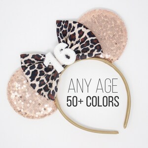 Birthday Cheetah Mouse Ears Safari Birthday Ears Animal Print Ears Animal Print Birthday Ears Choose Ear Color Age image 8