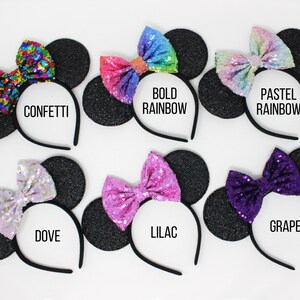 50th Birthday Mouse Headband 50th Birthday Ears 50th Birthday Mouse Ears 50th Birthday Party Ears Choose Age Bow Color image 4