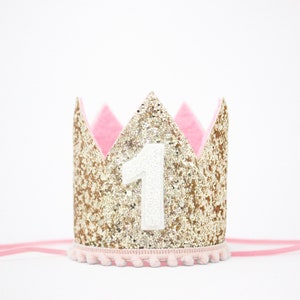 3rd Birthday Crown Third Birthday Girl 3rd Birthday Outfit Girl Birthday Hat Third Birthday Outfit Girl Gold Baby Pink image 2