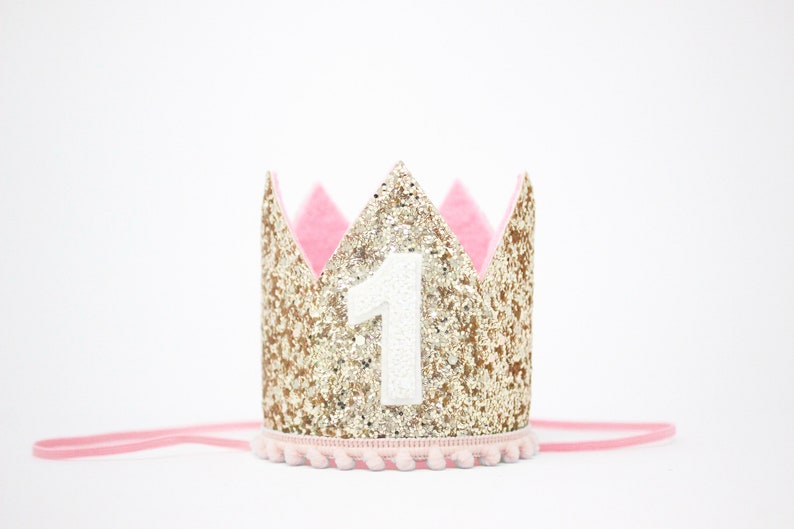 3rd Birthday Crown Third Birthday Girl 3rd Birthday Outfit Girl Birthday Hat Third Birthday Outfit Girl Gold Baby Pink image 2