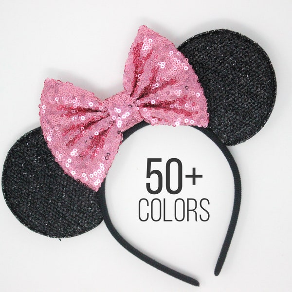 Mouse Ears All Ages | Mouse Ear Headband | Mouse ears for Adults and Kids | Pink Mouse ears | Mouse ears | Party ear | Choose Ear Bow Color