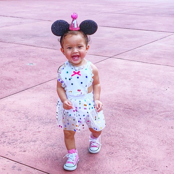 Birthday Sequin Mouse Ears With Pink Mini Party Hat | Choose  display picture 3