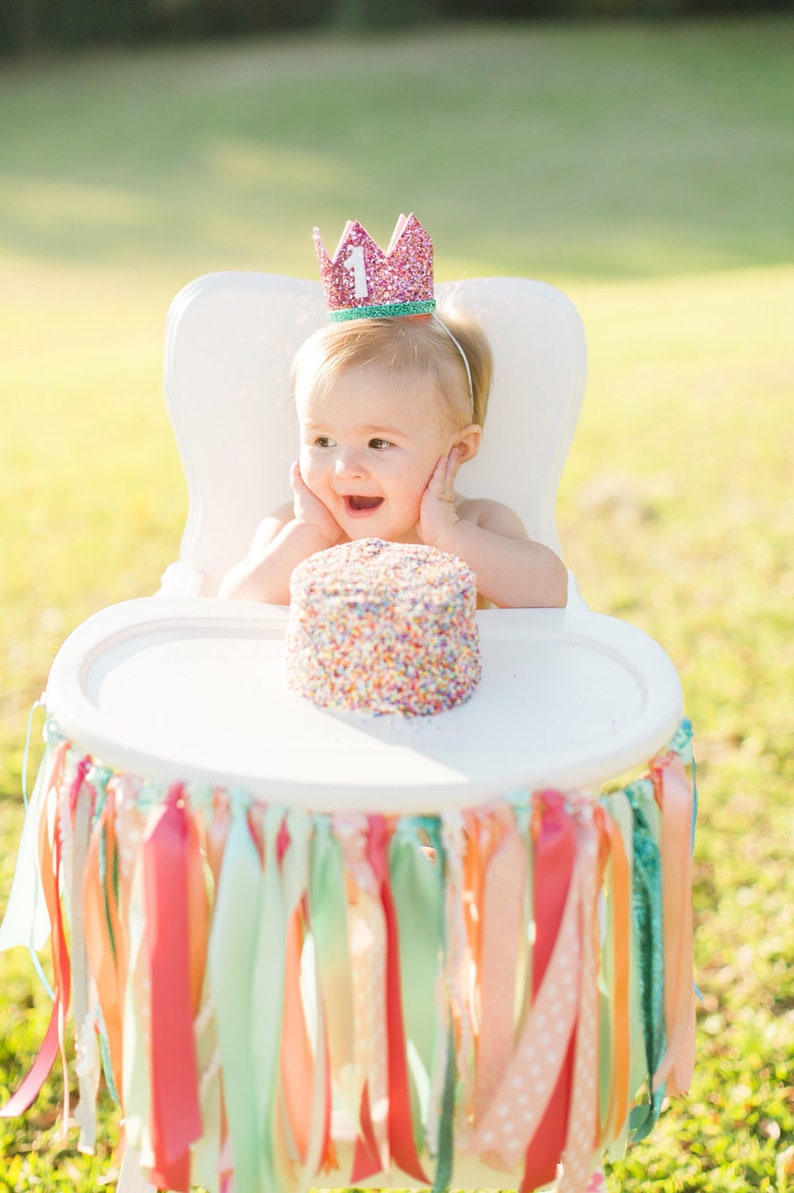 1st Birthday Crown First Birthday Outfit Girl Bubblegum Aqua First Birthday Girl Hat First Birthday Crown 1st Birthday Girl Outfit