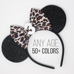 Birthday Cheetah Mouse Ears Safari Birthday Ears Animal Print Ears Animal Print Birthday Ears Choose Ear Color Age image 7