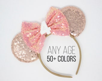 4th Birthday Mouse Ears Headband | Birthday Mouse Ears | 4th Birthday Mouse Ear | Birthday Headband | Choose Age + Color