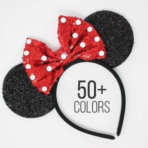 Mouse ears with Hand placed Polka Dots | All Ages | Polka dot Mouse ears | Mouse ear headband | Red Polka Dot Mouse ears | Choose color