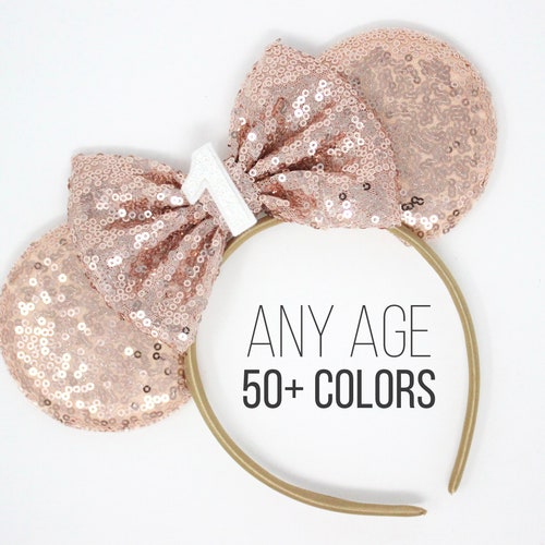 1st Birthday Mouse Ears Headband | Birthday Mouse Ears | 1st Birthday Mouse Ear | Birthday Headband | Choose Age + Color