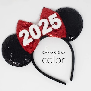 New Years Eve Mouse Ears | Graduation Mouse Ears | New Years Mouse Ears | Class of 2025 Mouse Ears | Choose Bow Color