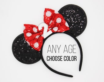 Polka Dot Birthday Mouse Ears | 2nd birthday Polka Dot Bow on Ears | 2 Polka Dot Park Ears | Polka Dot Ears | Choose Color + Age