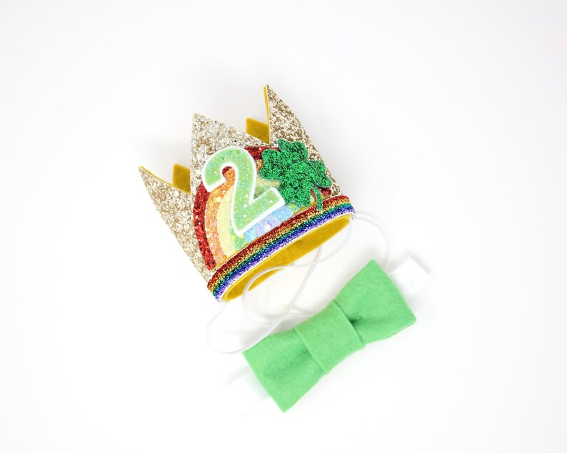 3rd Birthday Hat Boy 3rd Birthday Hat St Pattys Day Birthday Boy Hat St Patricks Birthday Crown Boy Gold Green Rainbow Shamrock