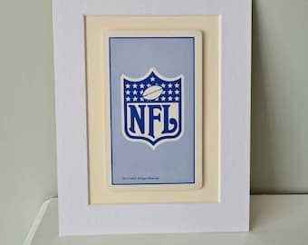 1986 NFL Logo mounted Card from an American Football card game - Original vintage- ready for Framing