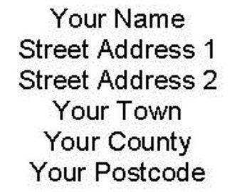 8 sheets of Personalised Pre-printed Address Label Stickers - Customised 65 or 21 per sheet