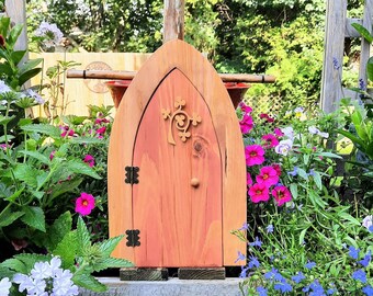 Large Fairy Door Shamrock Decoration that is hinged and opens, Garden decoration, Fairy Garden Door, Tree Decoration,  Outdoor fairy door