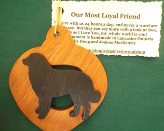 Bernese Mountain Dog Ornament personalized with your dog's name