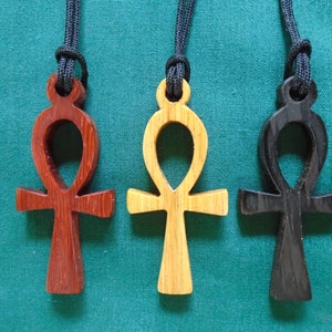 Ankh Necklace, Wood Ankh Pendant, Egyptian Cross, Symbol of Life, Key to the Nile, Eternal Life, Egyptian Charm