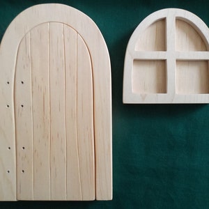 Fairy Door and window kit, Opening Fairy Door, Paint your own fairy door, DIY fairy door, Project for kids
