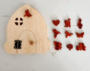 Whimsical Fairy Door kit, Opening Fairy Door, Paint your own fairy door, Garden Decoration, DIY fairy door, Project for kids