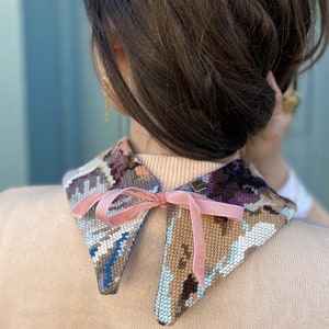 Detachable collar made with Vintage tapestry image 3