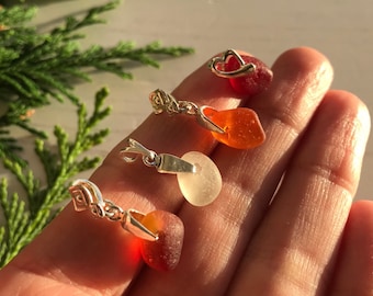 Seaham sea glass necklace, petite necklace beach glass, sea glass pendant, sterling silver seaglass, unique gift, colour choice