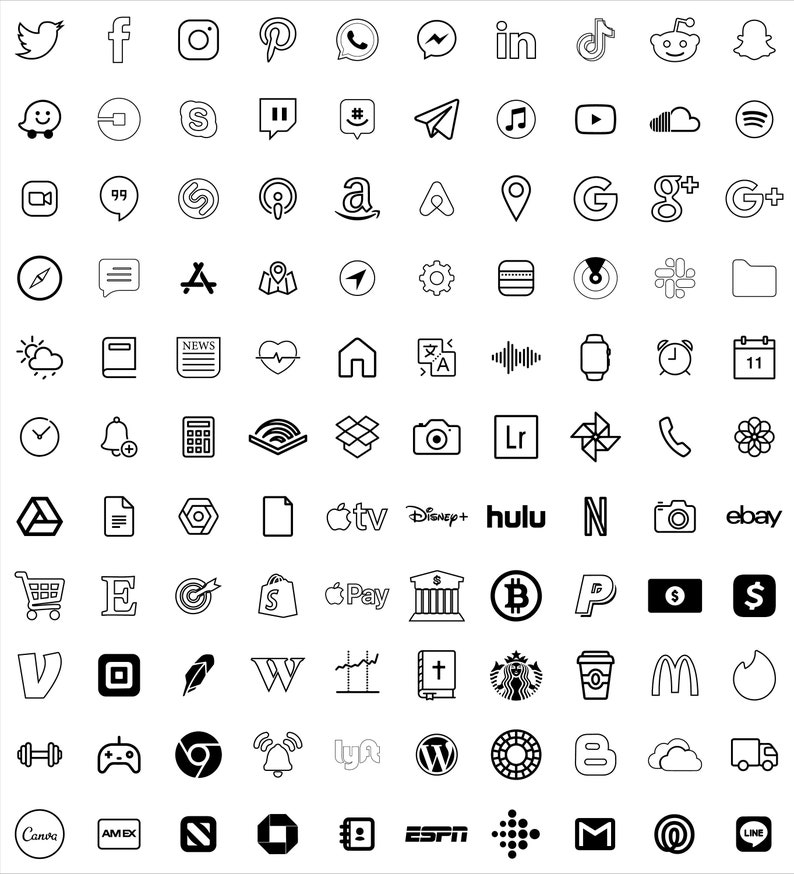 White Aesthetic App icons Pack for IOS 14 l 110 different ...