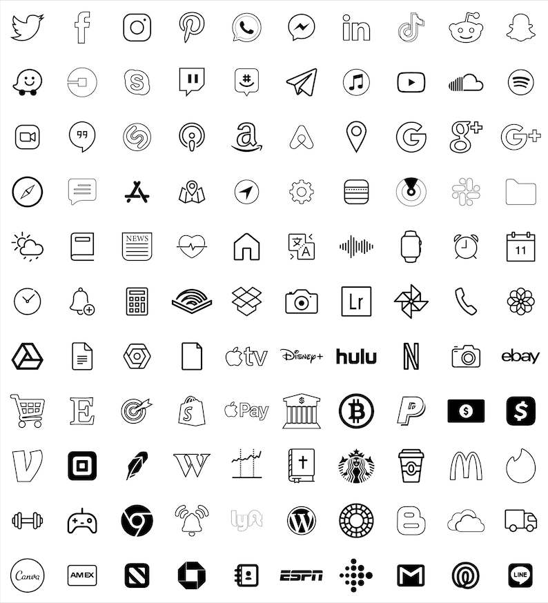 White Aesthetic App icons Pack for IOS 14 l 110 different ...