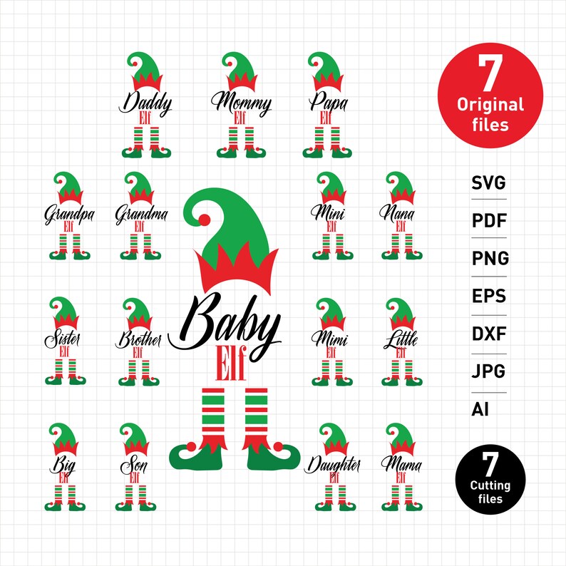 Download SVG Pdf Png Eps Dxf Jpeg Ai l Elf family Monogram bundle ...