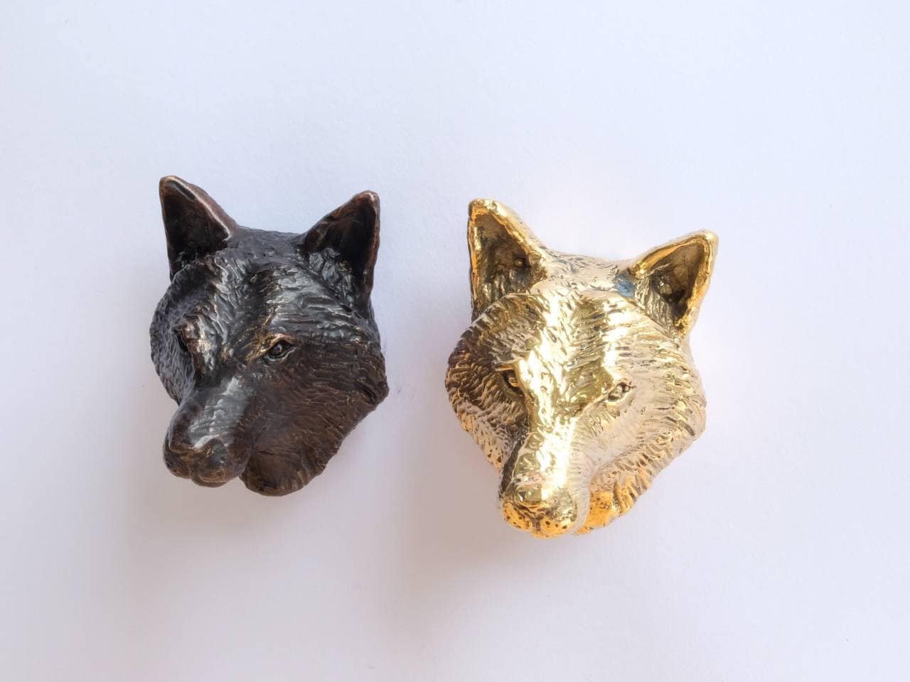 Brass Wolf Knob Animal Knob Door Knob Solid Brass Brass Etsy