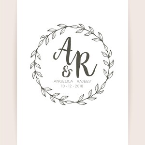 Custom Wedding Logo Design with Names and Date (Digital Files)